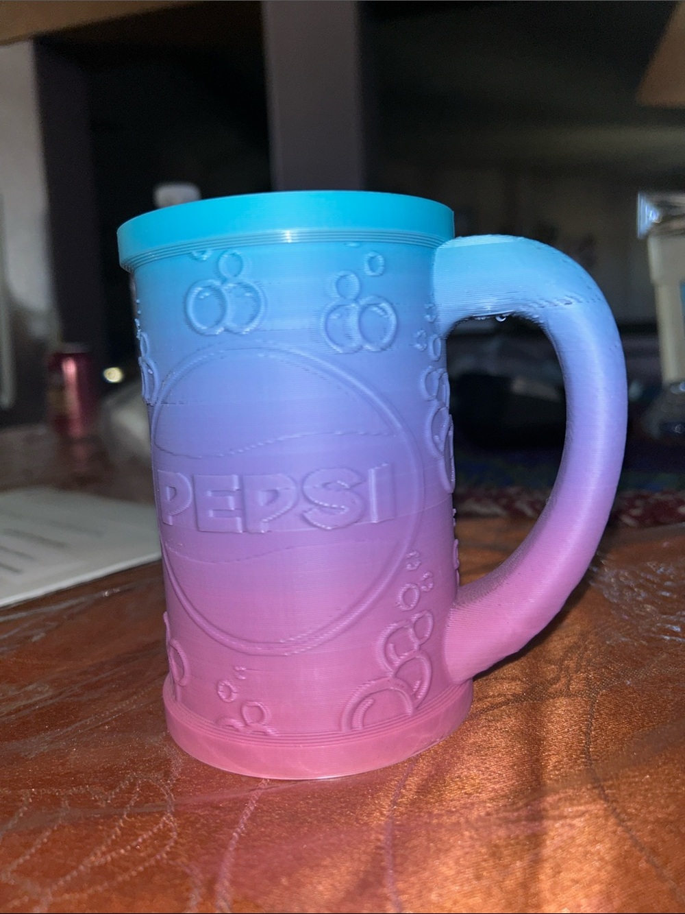 Pepsi Logo Blue to Pink Ombre 3D Printed Mug